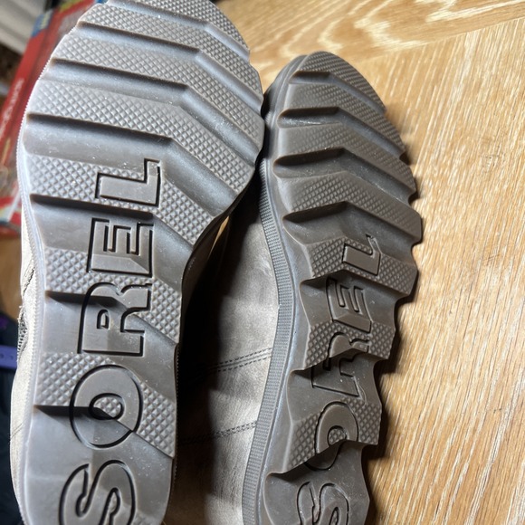 SOREL Joan of Arctic Wedge II Zip leather ankle boots sz 7 EU 38 Tan - Picture 8 of 8